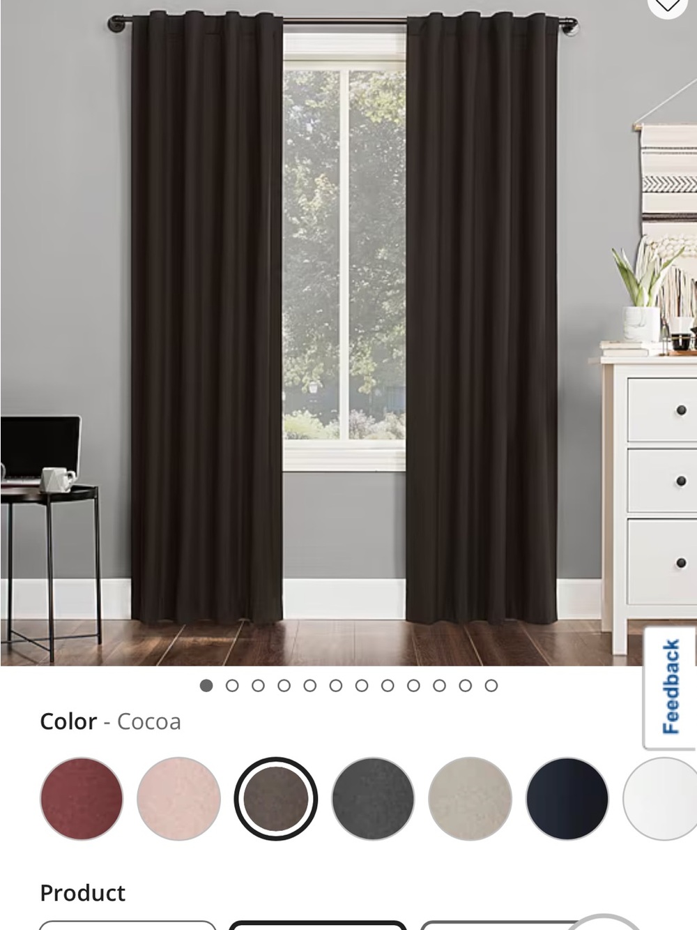 4 panels - Brown tailored blackout curtains back tab 40x 84